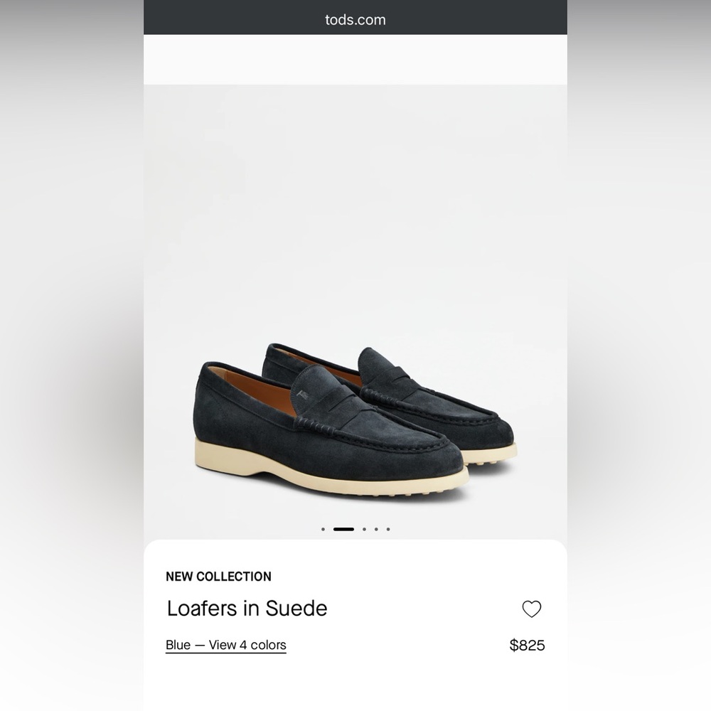 Tod's Men’s Navy Suede Marlin Loafers- 7